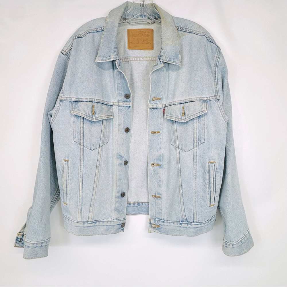 Vintage Distressed Levi’s Classic Denim 90s Trucker Jacket 70507 Sz M - Picture 1 of 17